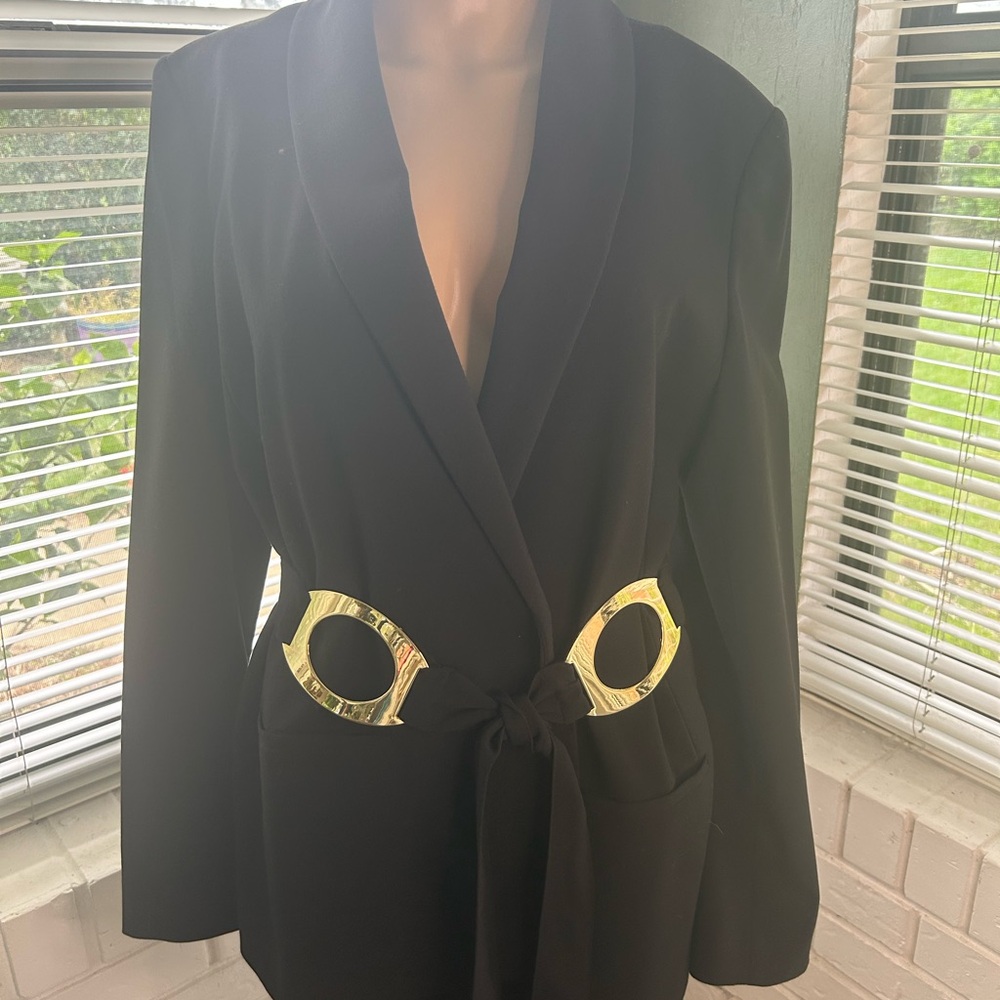 Calvin Klein Belted Blazer, Black